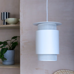 white metal mesh lampshade Hubsch 