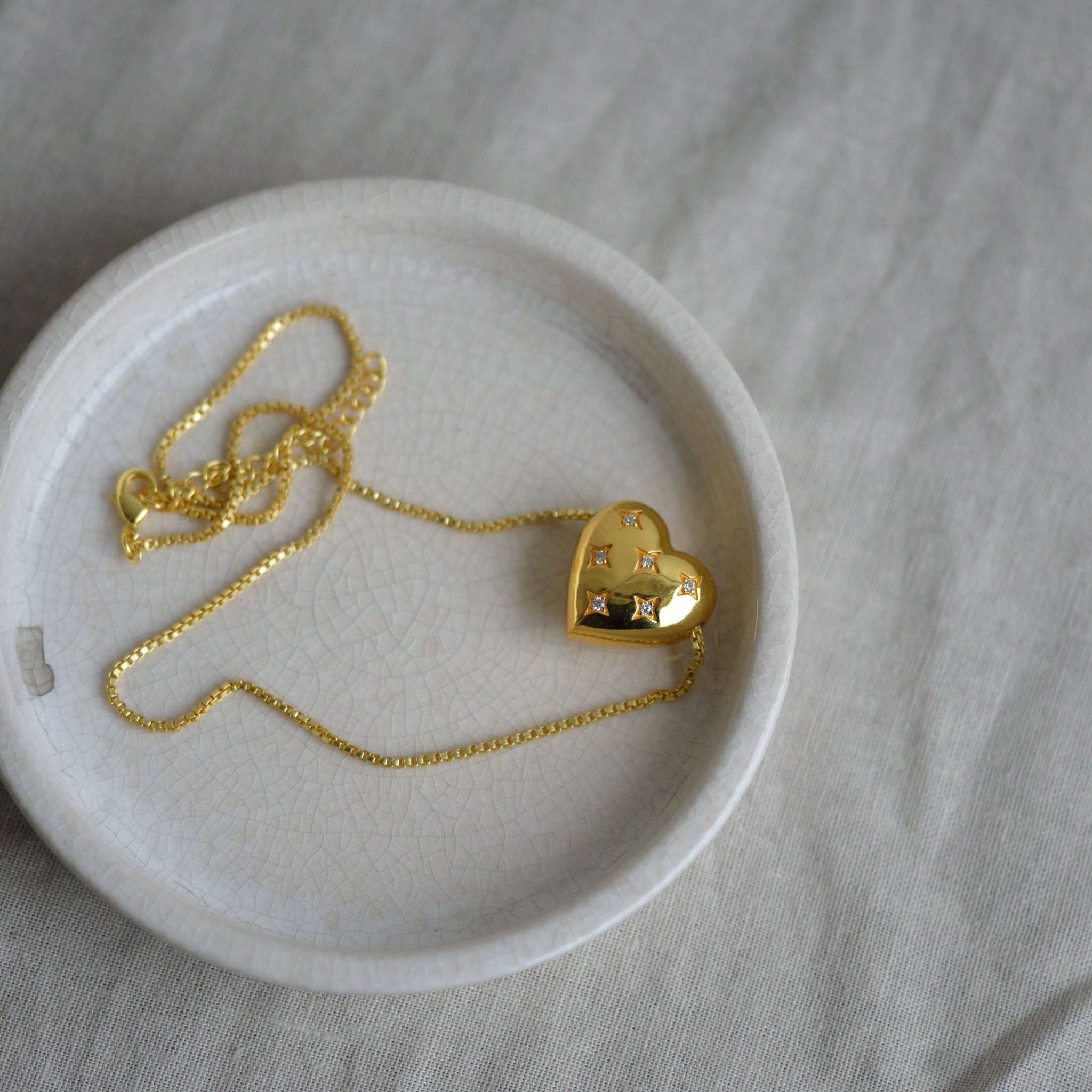 Gold Chunky Heart Necklace