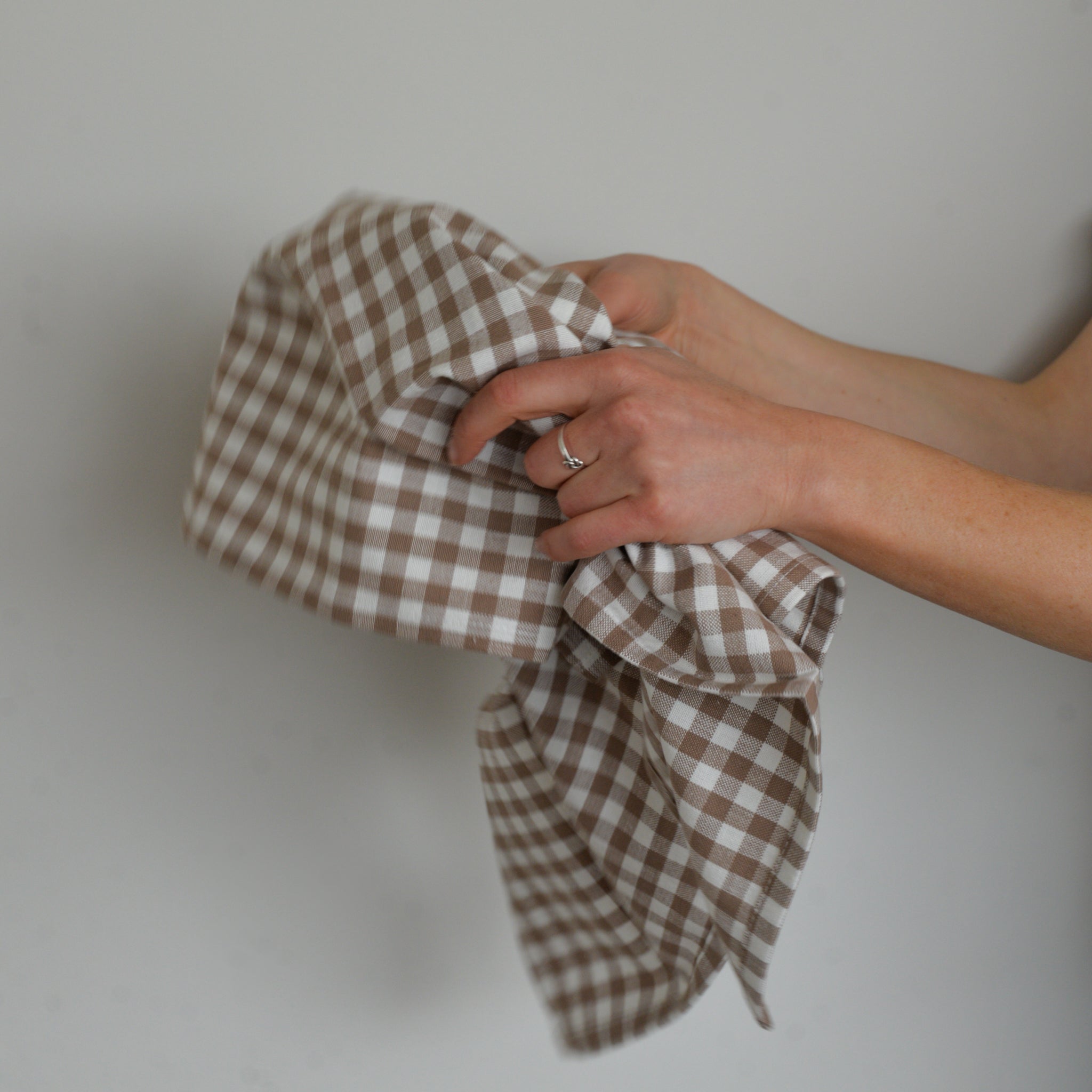 Brown Gingham Tea Towel