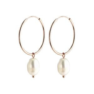 Poesy Gold Plated Hoop Earring with Fresh Water Pearls – Mon Pote