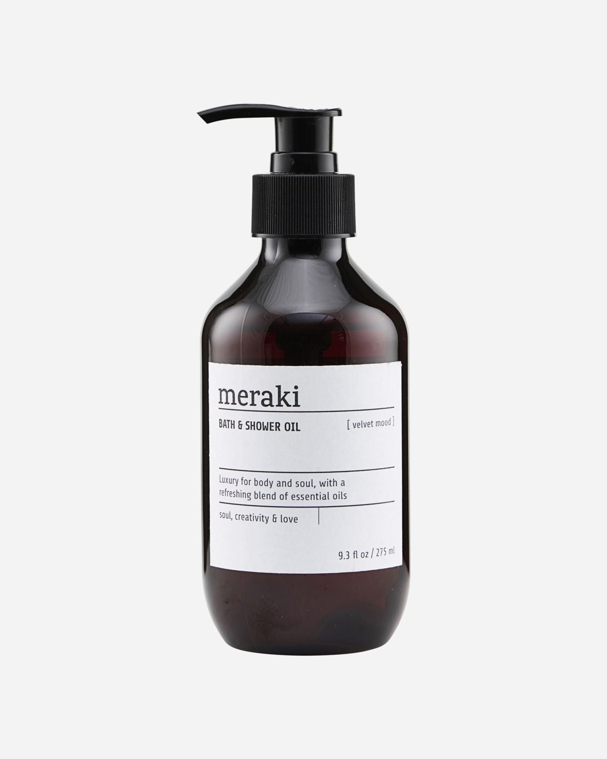 Meraki Bath and Shower Oil in Velvet Mood