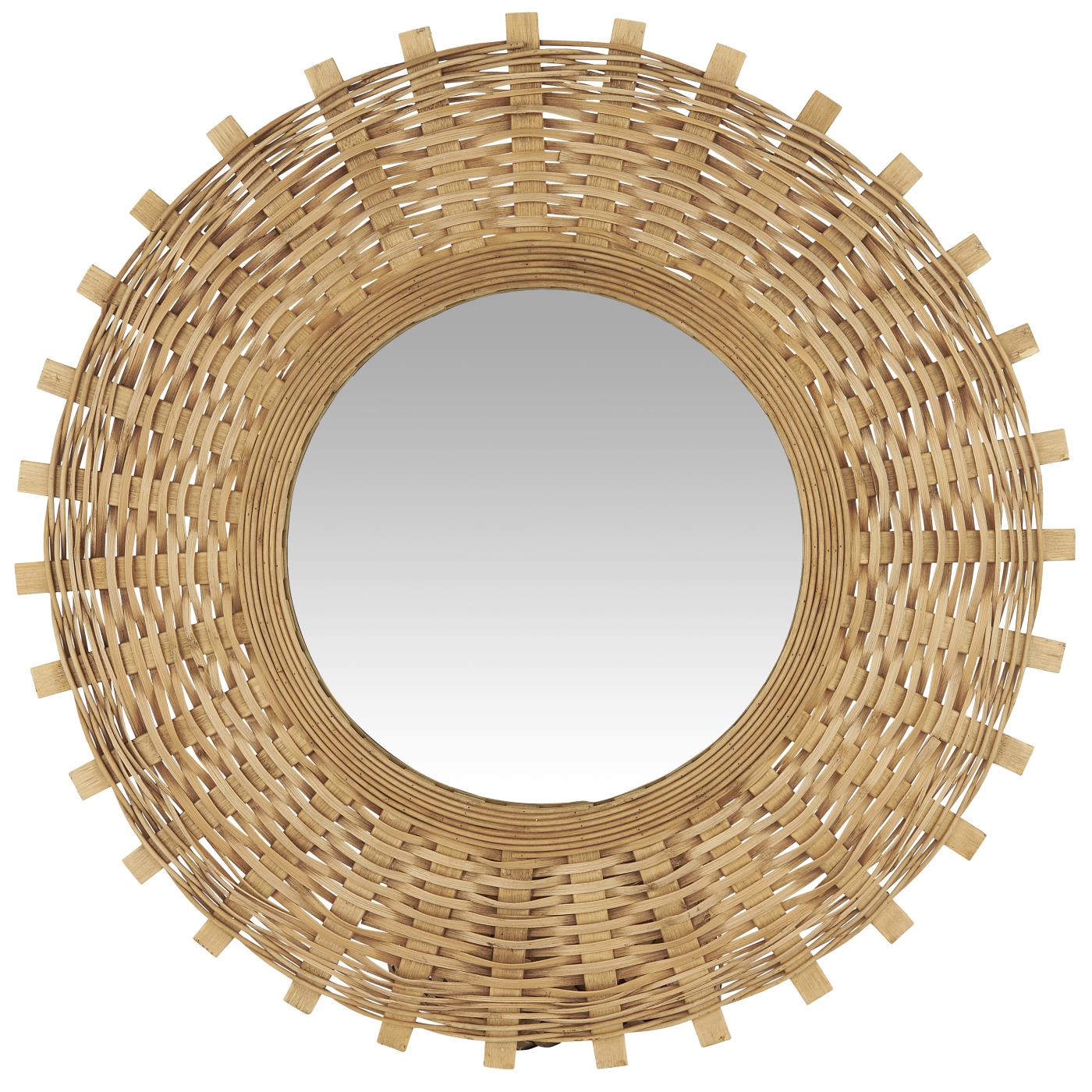 Mirror With Bamboo Braid