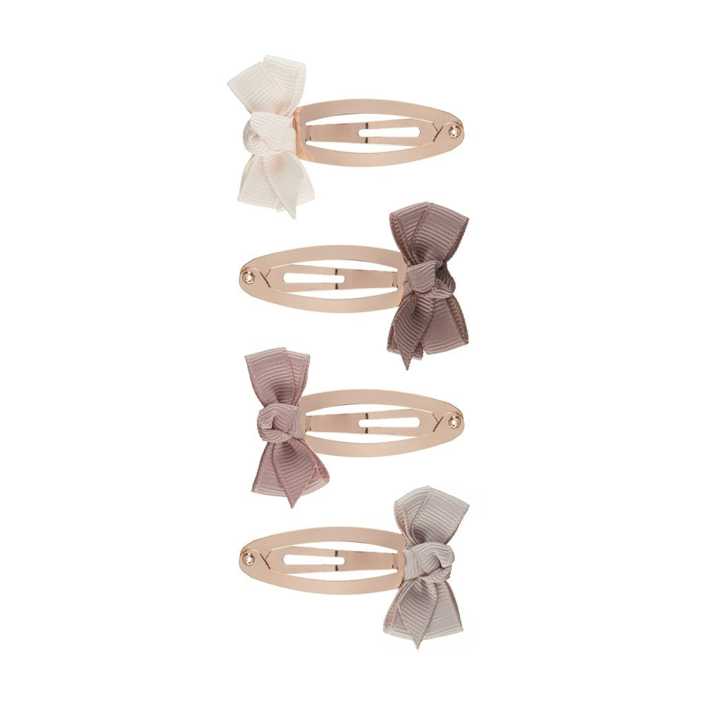 Mimi and Lula Mini Gingham Bow Clips Caramel