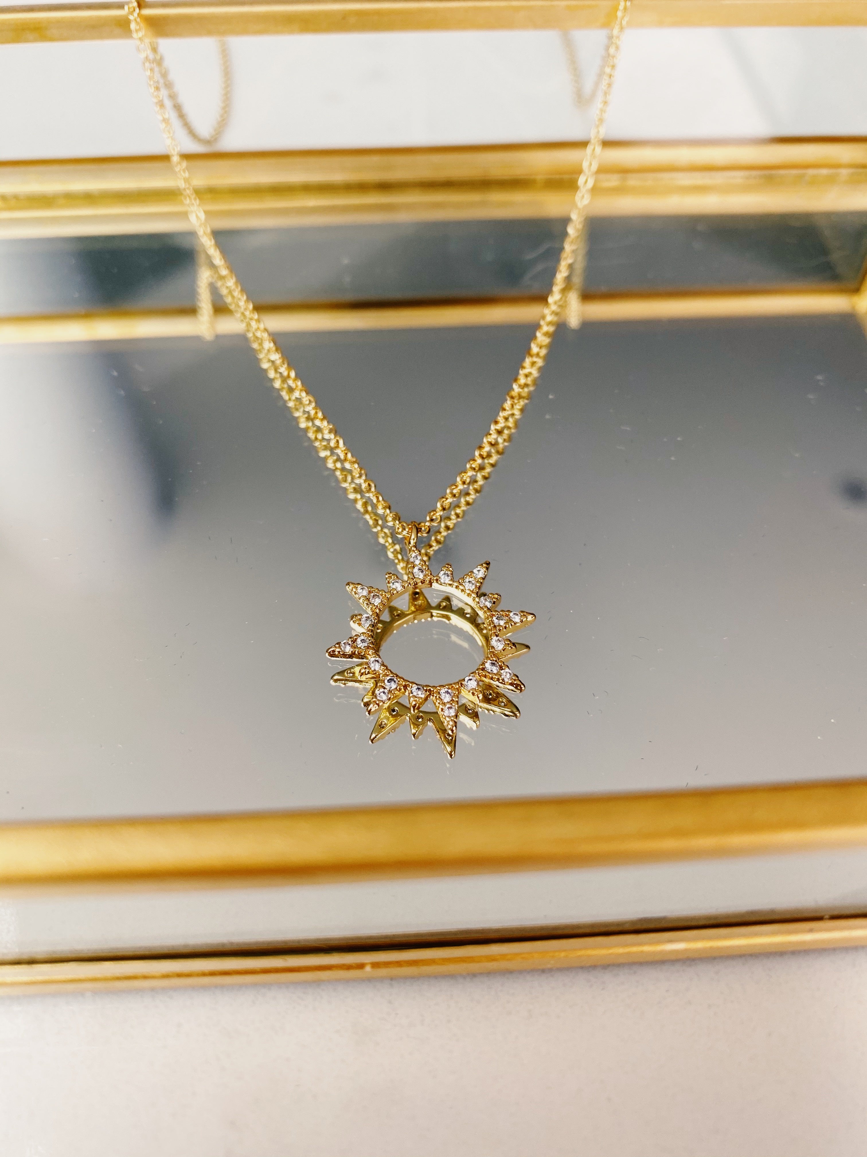 Crystal Embellished Sunrise Necklace