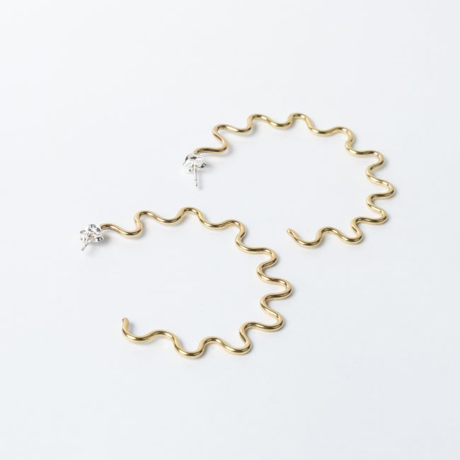 Lima Lima Wavy Brass Hoops Large