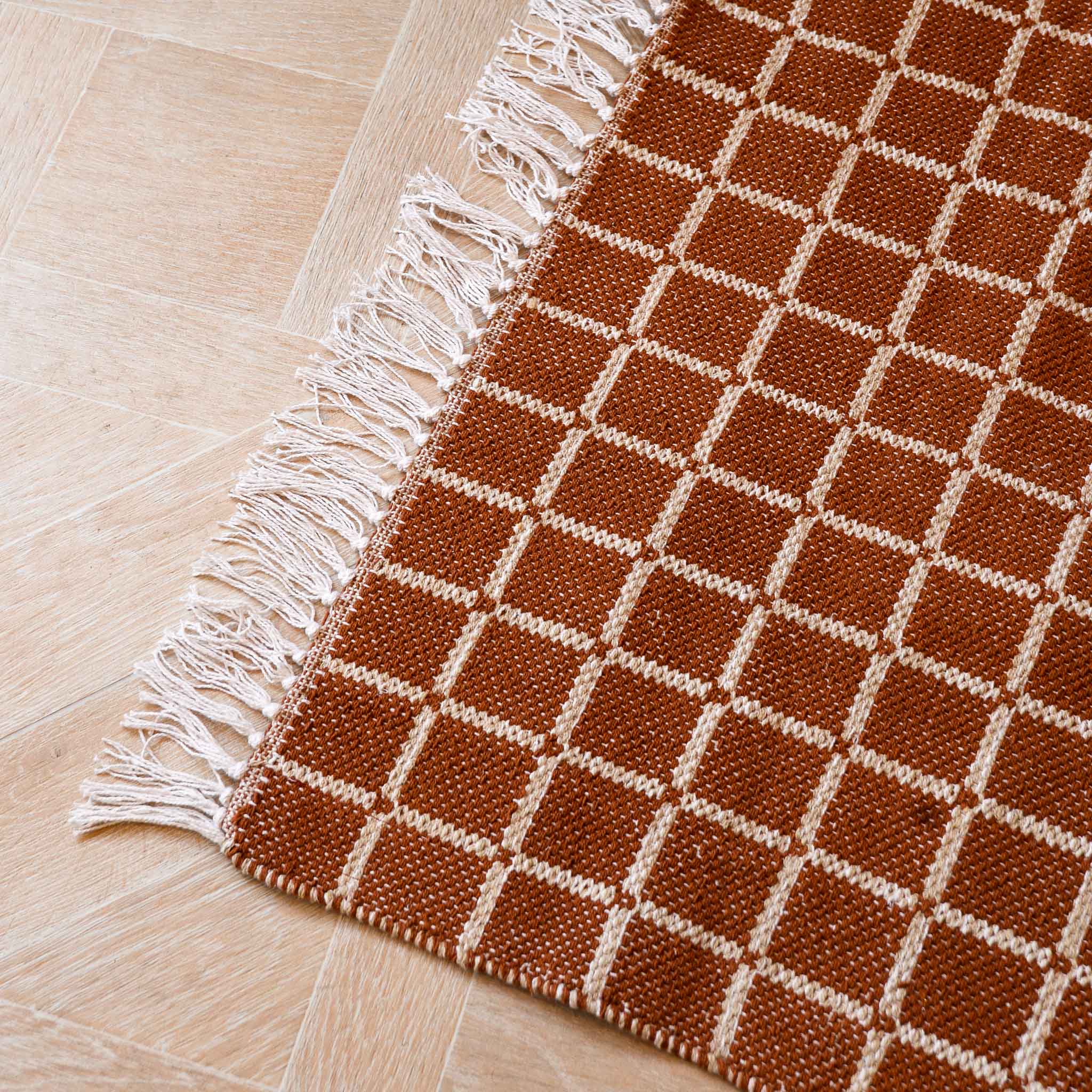 Broste Henny Runner in Rustic Brown Cotton