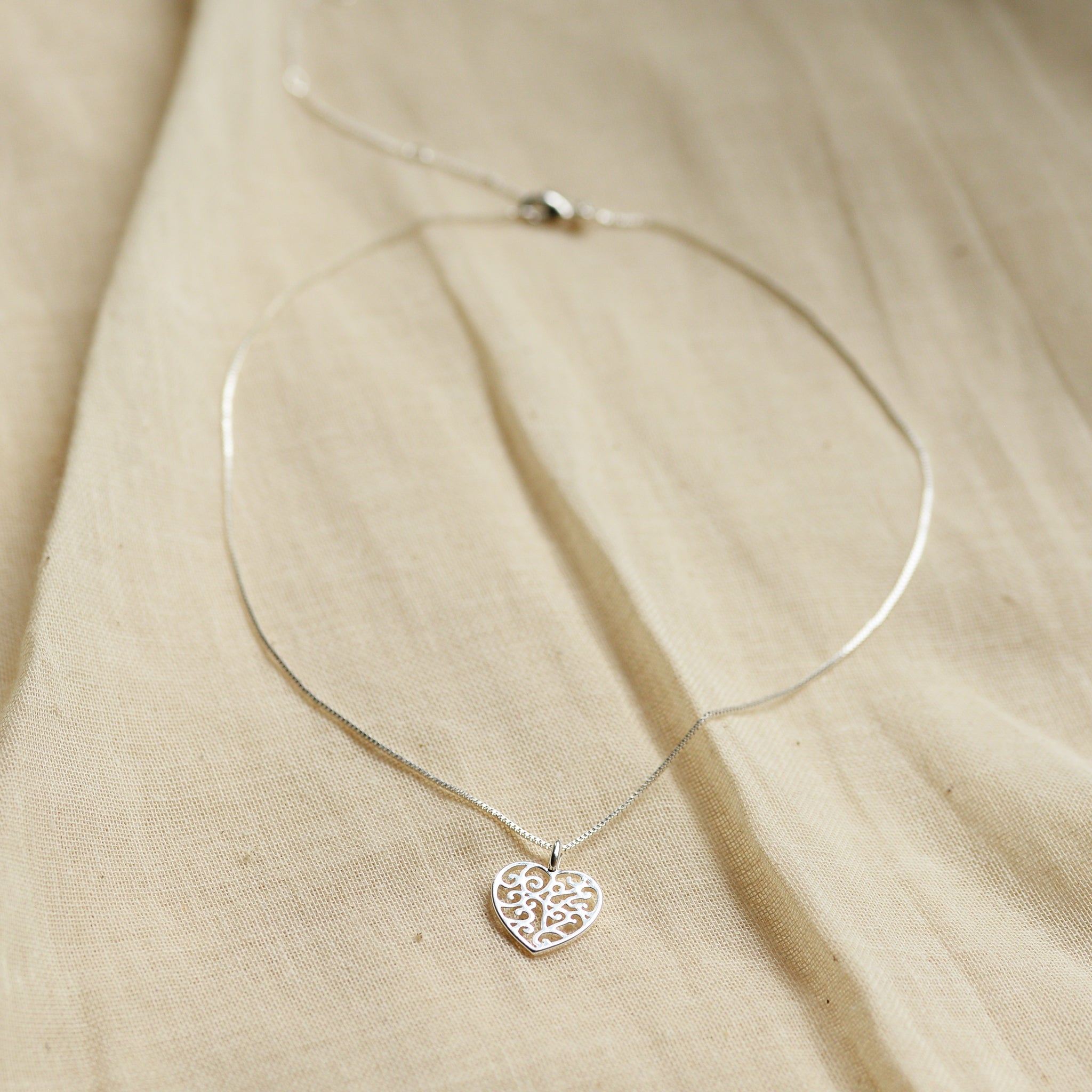 Felice Silver Plated Heart Pendant Necklace