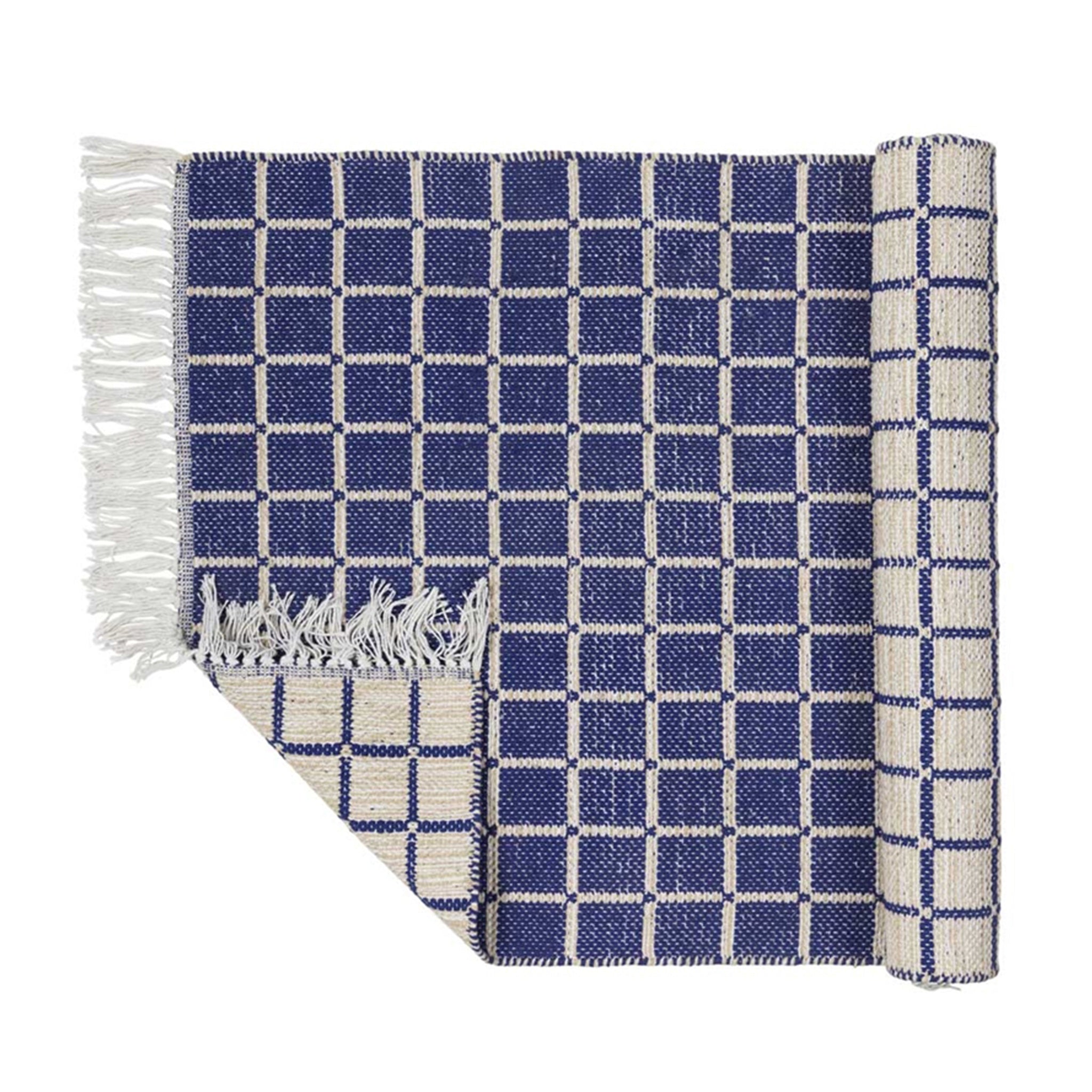 Broste Henny Runner in Ultramarine Blue Cotton