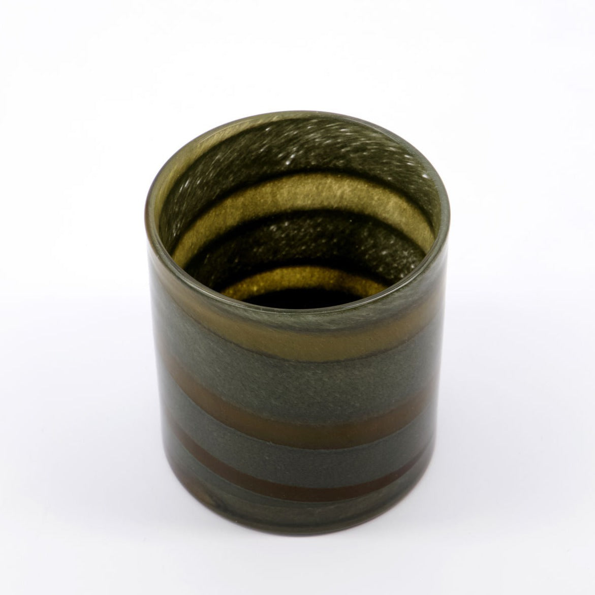 Glass Tealight Holder Brown and Khaki