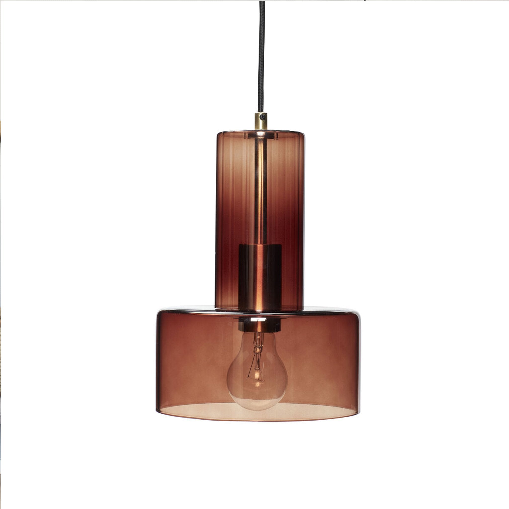 Hubsch Glass Pendant Lamp in Brown