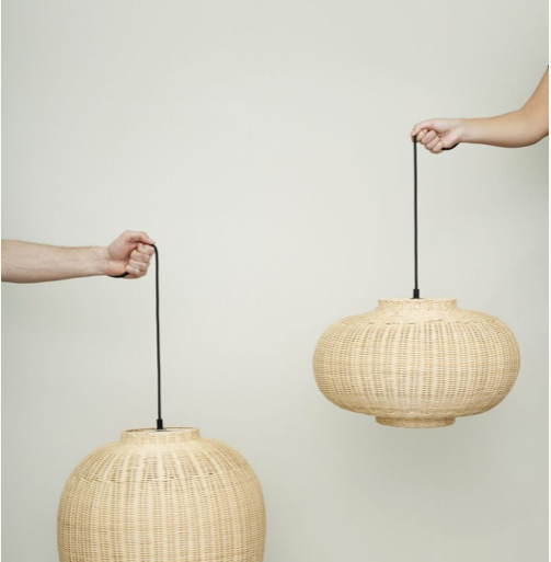 Hubsch Chand Pendant Ellipse Light in Natural