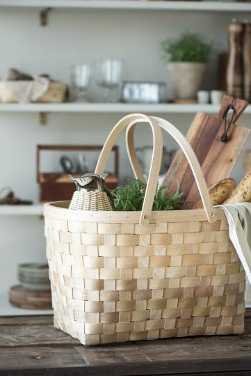 IB Laursen Chip Wood Basket with Handles