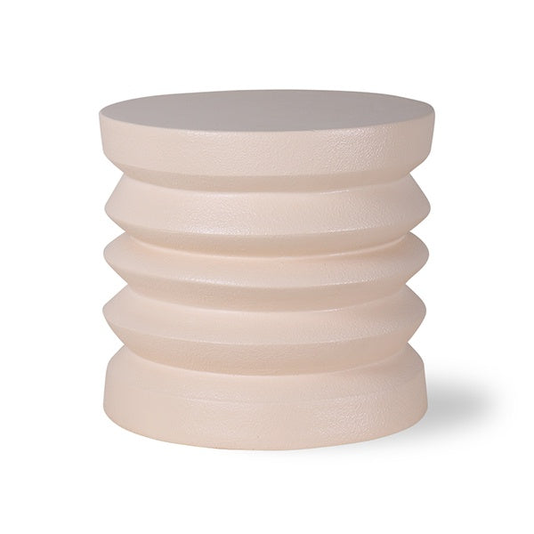 HK Living Stoneware Side Table in Cream