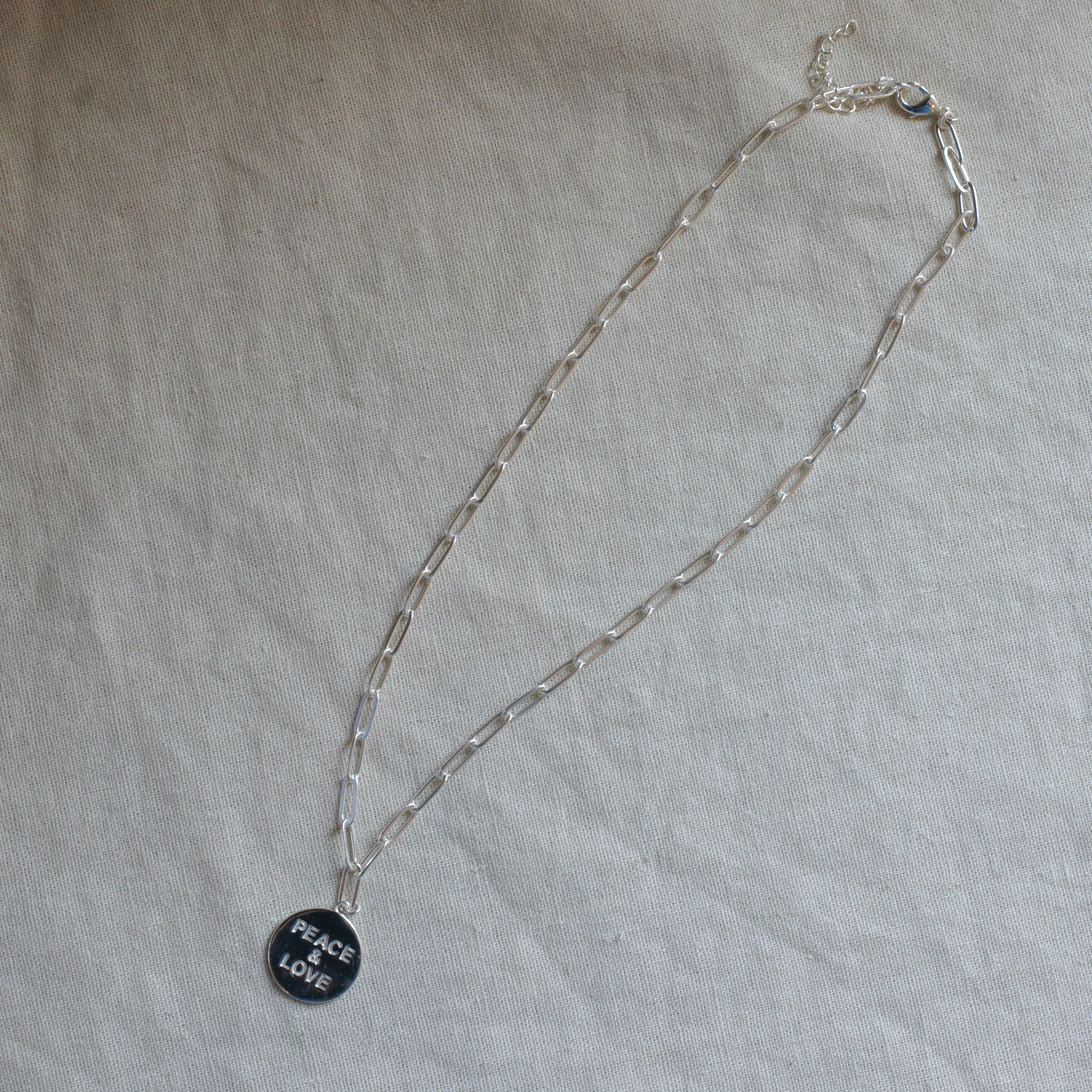 Peace & Love Coin Necklace / Colours