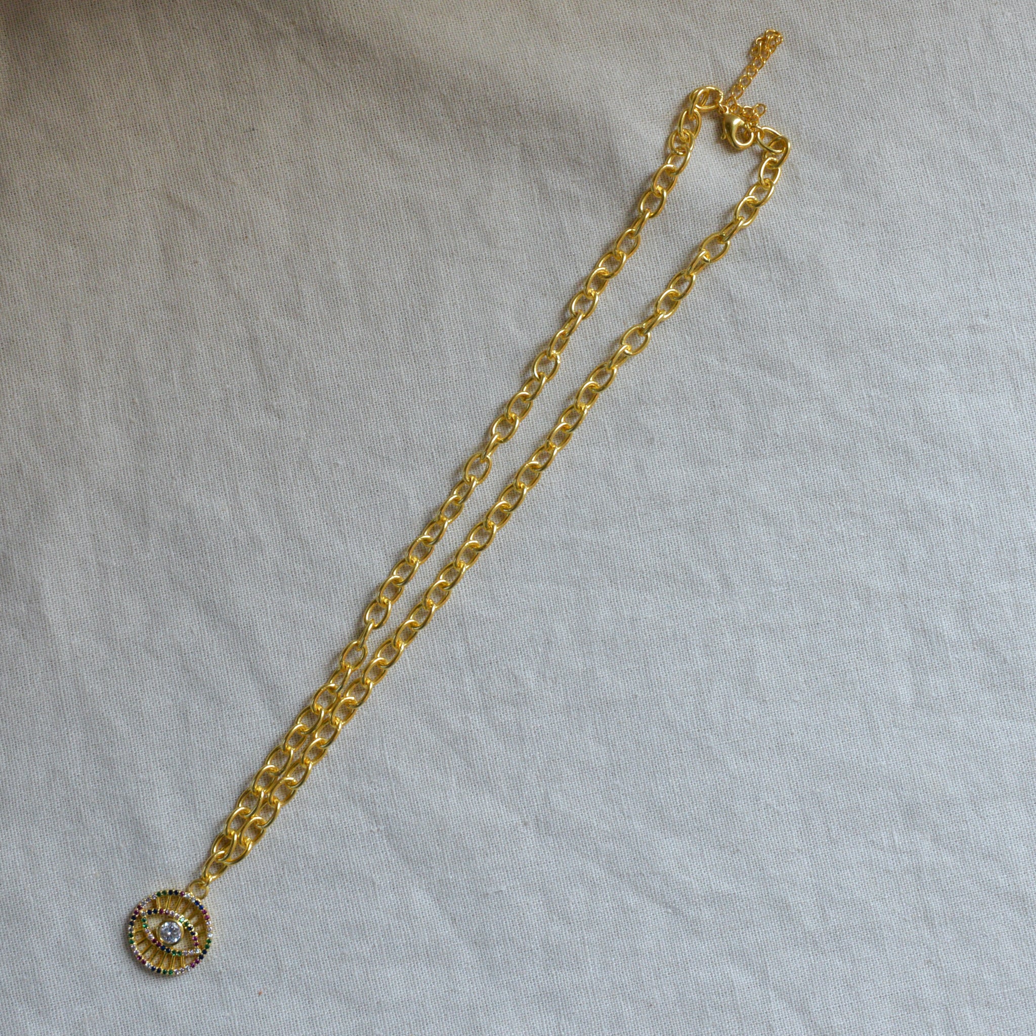 Evil Eye Necklace in Gold