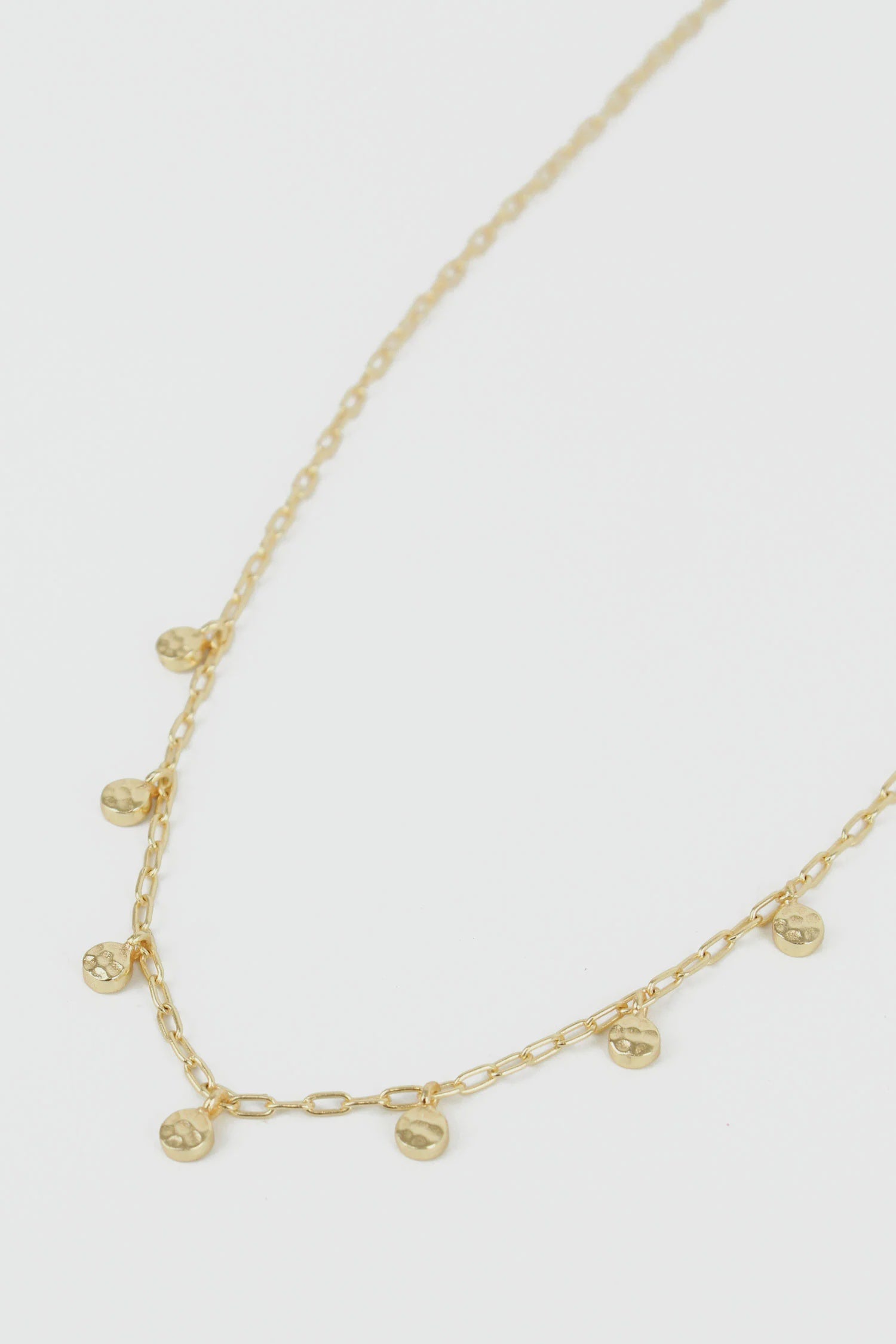 Hammered Gold Disc Necklace