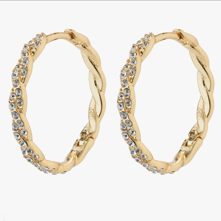 Ezo Crystal Hoops / Gold