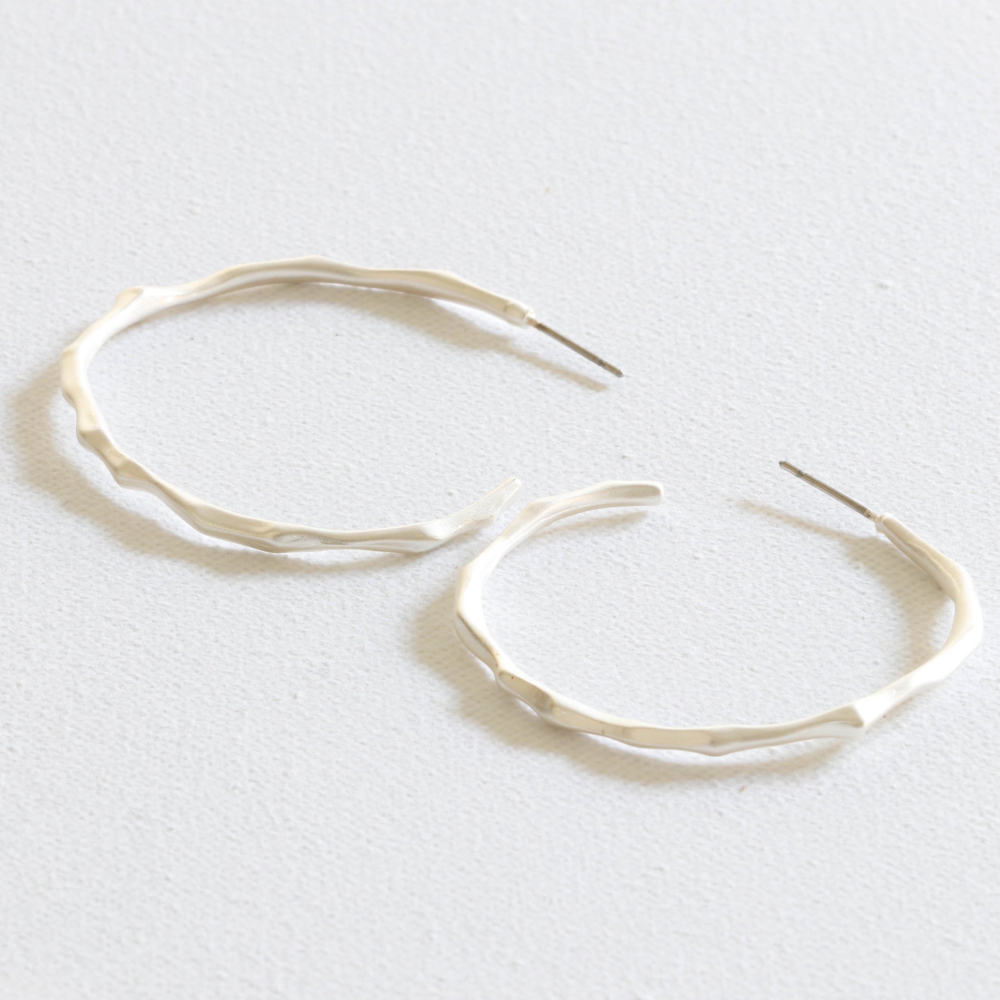 Big Metal London Valeria Branch Shaped Hoop Earrings in Brushed Silver