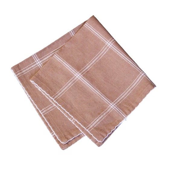 Napkin Alma Check / Terracotta and White