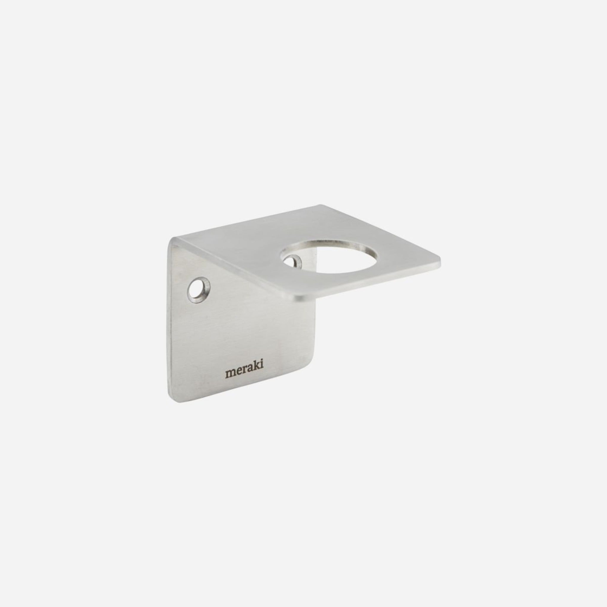 Meraki Brushed Silver Soap Bottle Holder Wall Bracket