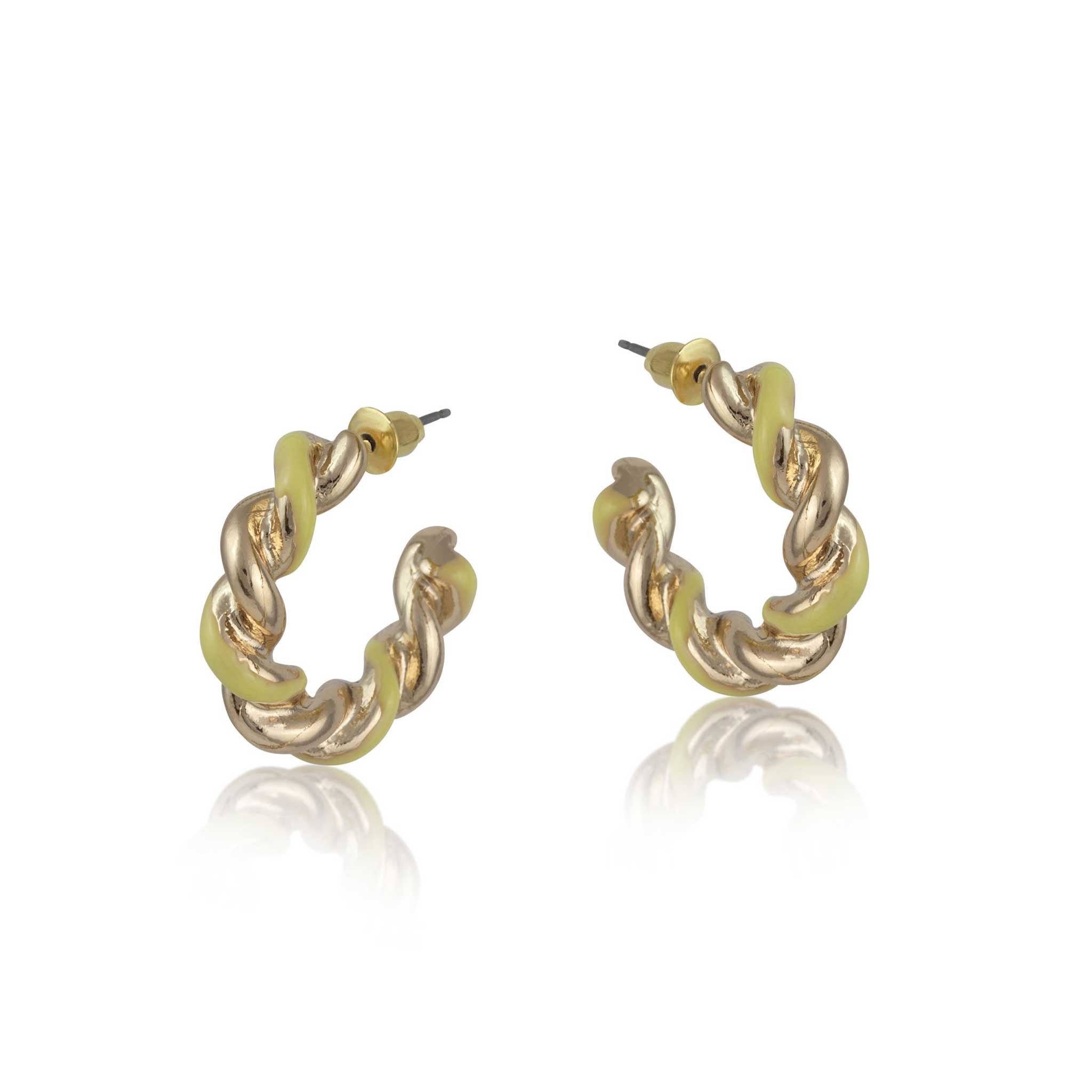 Big Metal London Daphne Rope Two Tone Earrings in Various