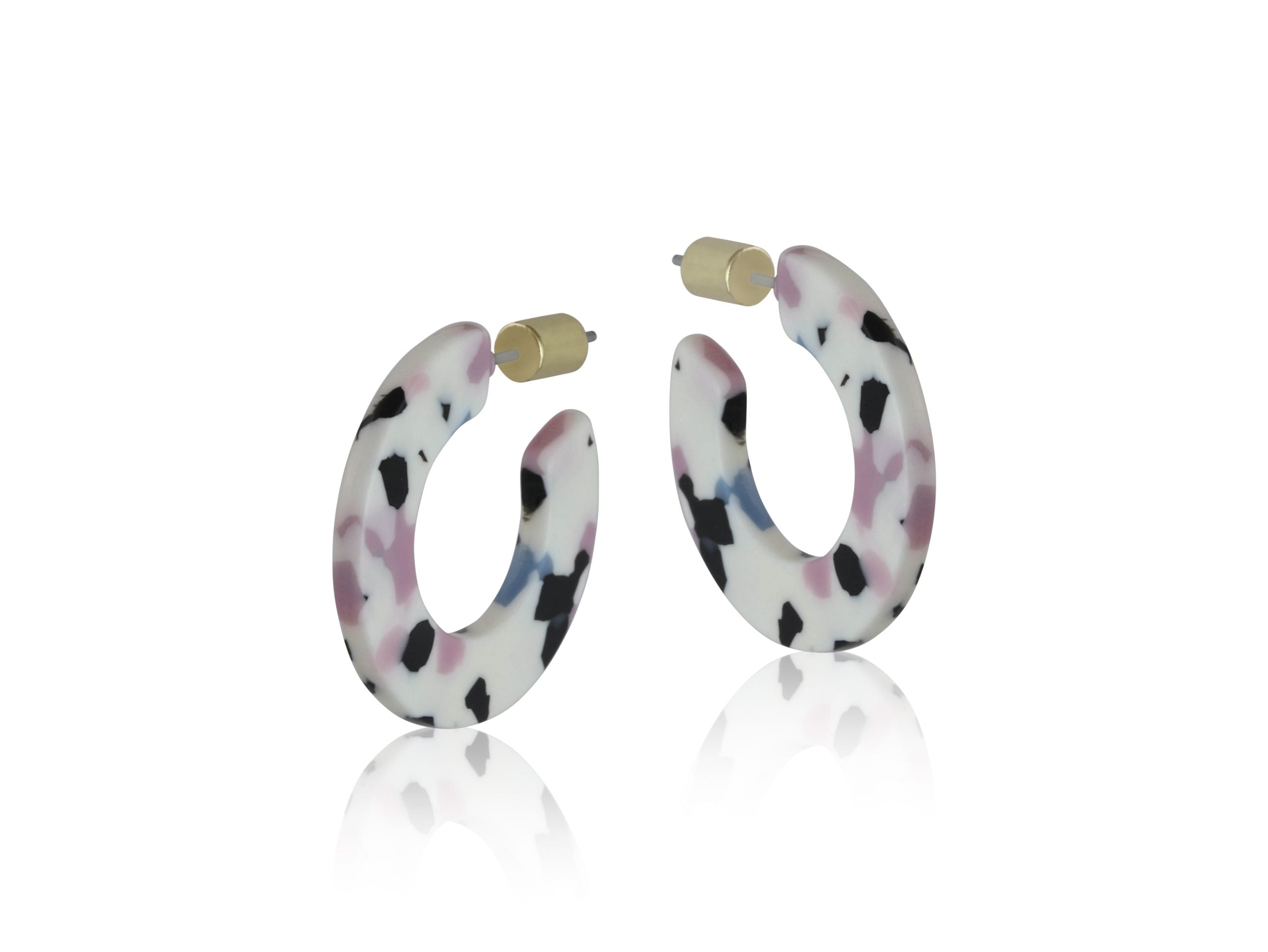 Big Metal London Annabelle Resin Hoops White Terrazzo