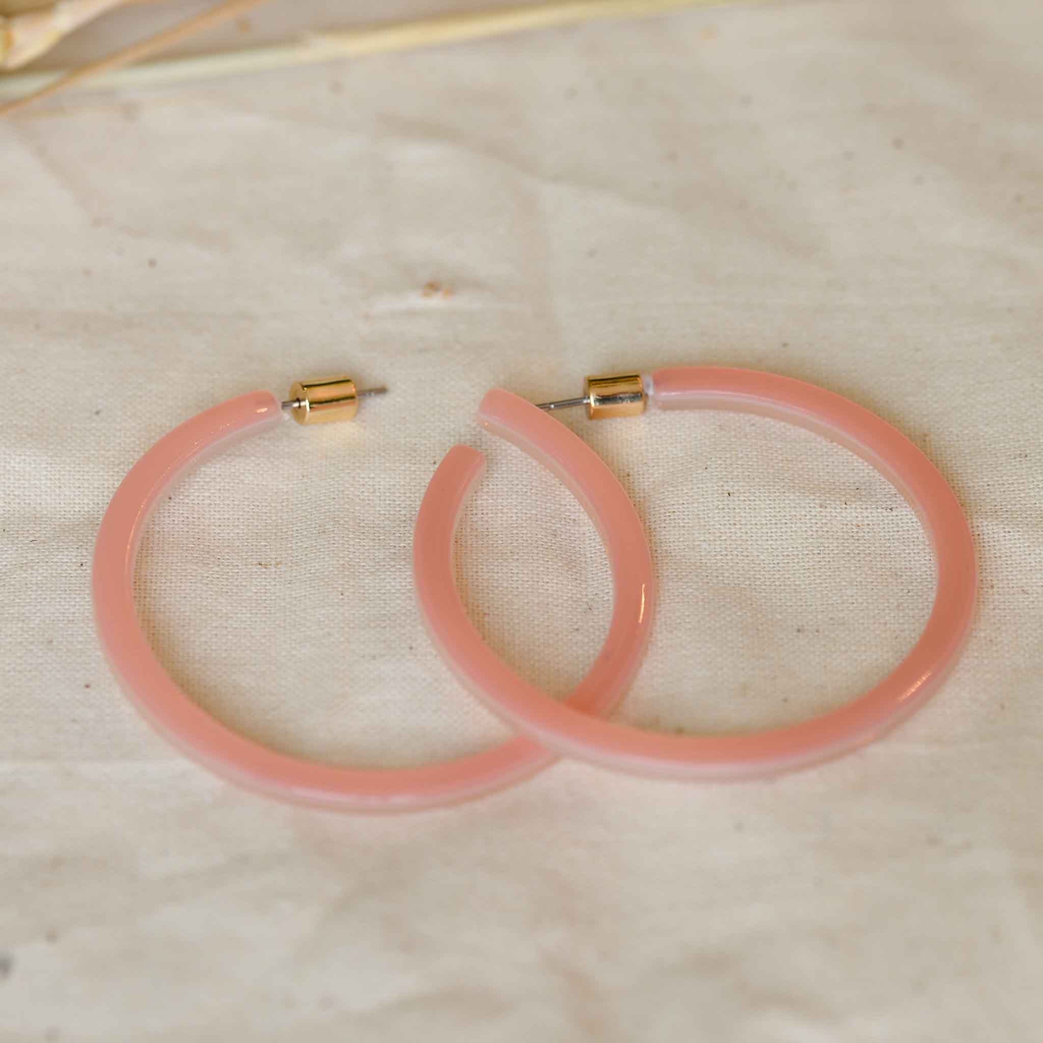 Big Metal London Melia Resin Hoop Earrings (Various Colours)