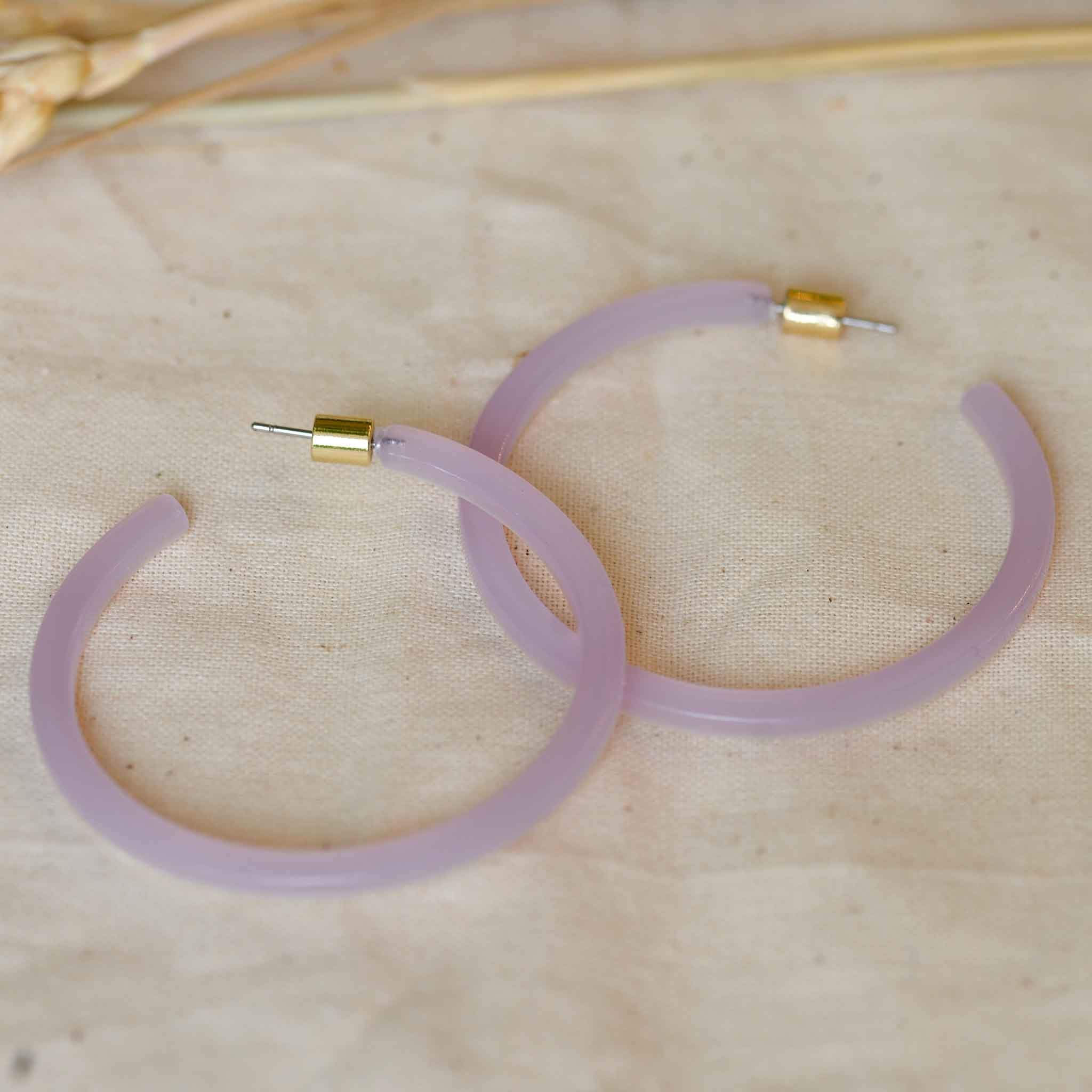 Big Metal London Melia Resin Hoop Earrings (Various Colours)