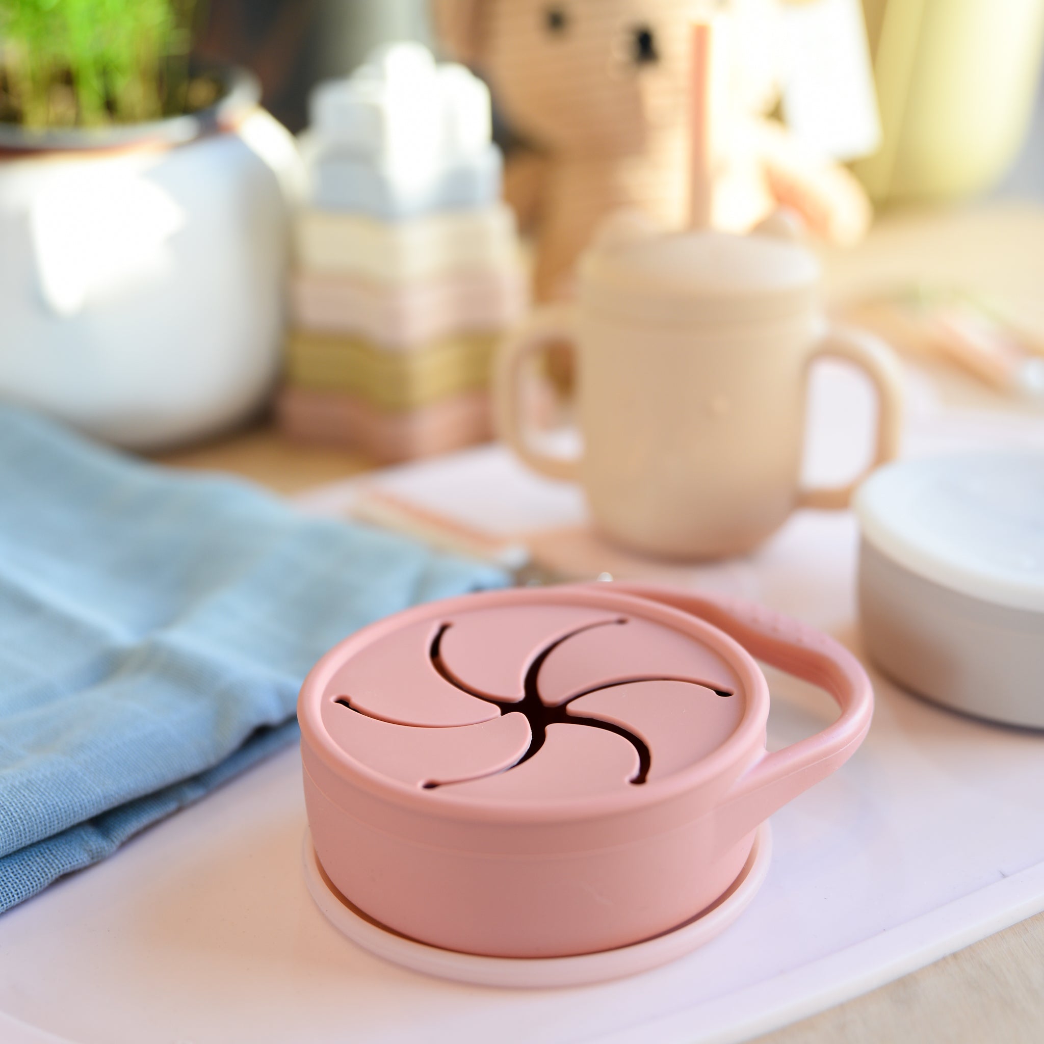 Blossom and Bear Silicone Snack Pot in Various