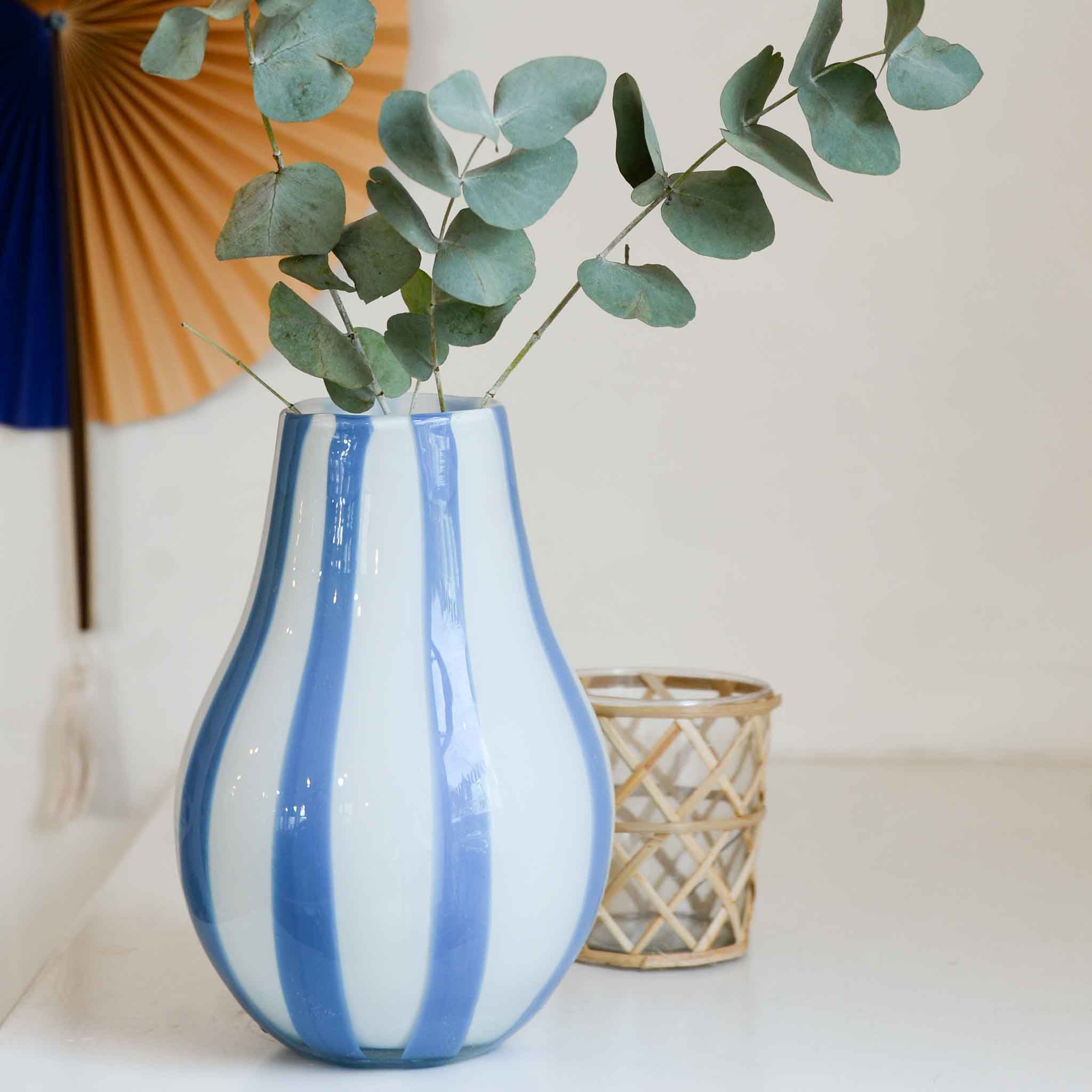 Broste Ada Mouthblown Vase in Plain Air Light Blue