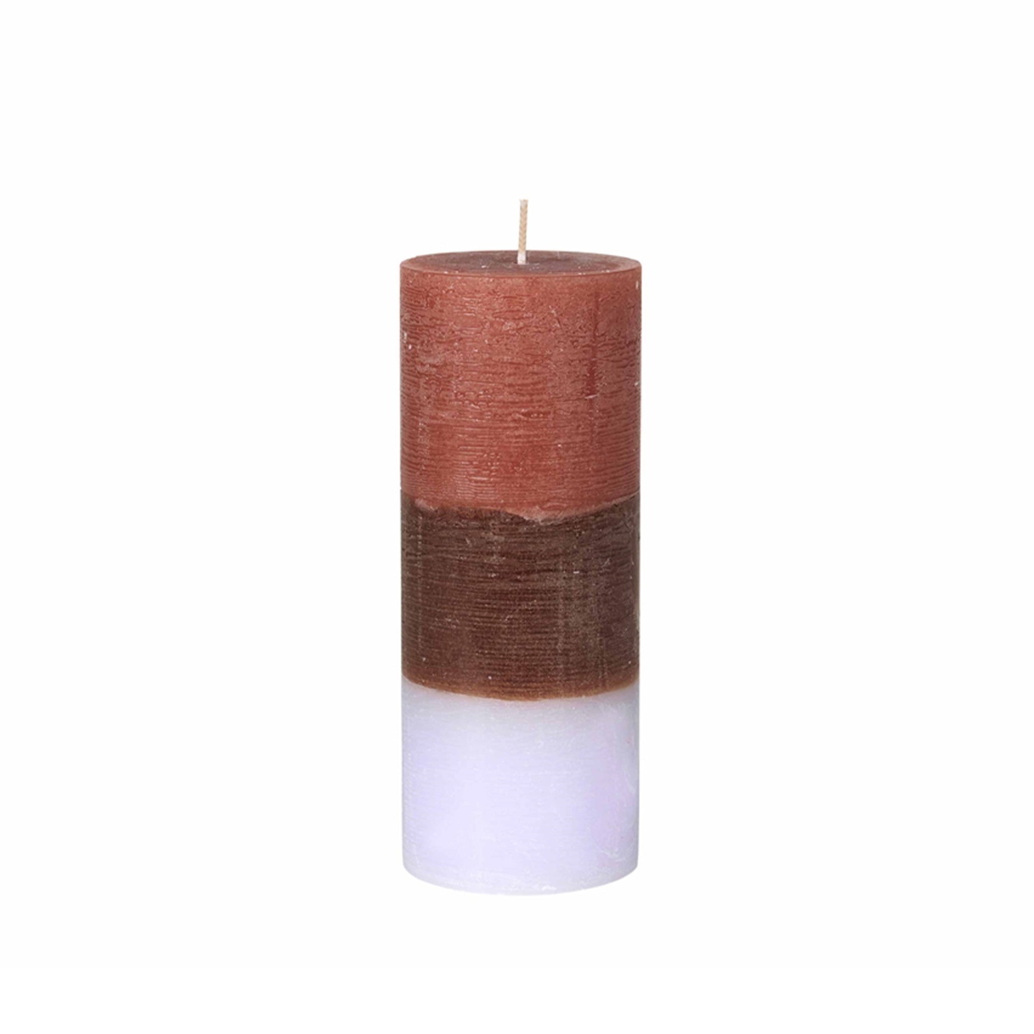 Broste Rainbow Pillar Candle in Raspberry and Lavender Two Size Options