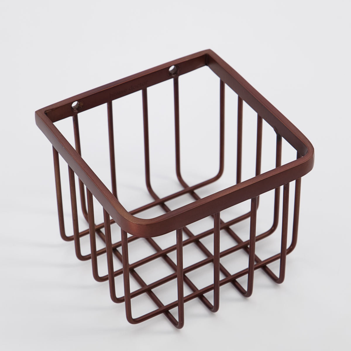 Browned Brass Metal Bathroom Wall Basket