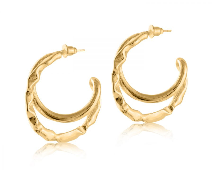 Agatha Plated Chunky Hoop Earrings Gold