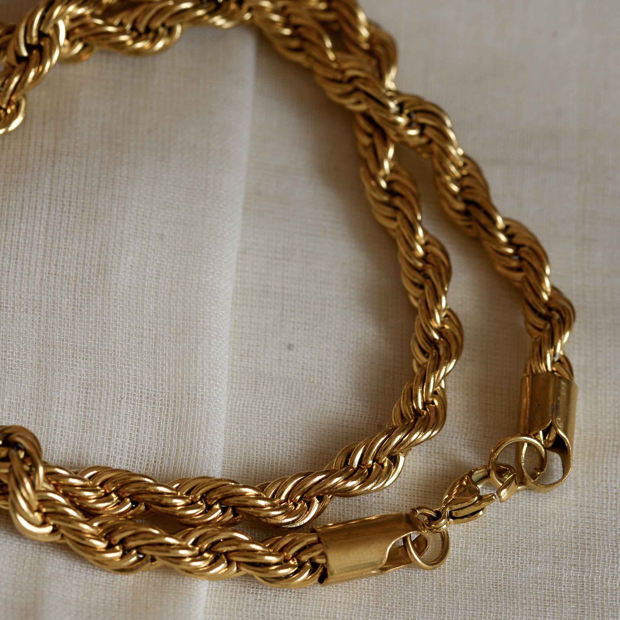 Gold Plated Rope Chain Necklace