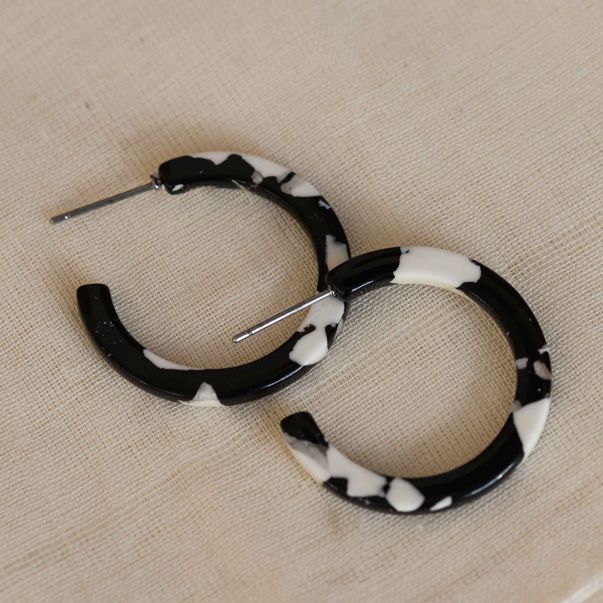 Big Metal London Ava Resin Hoop Earrings