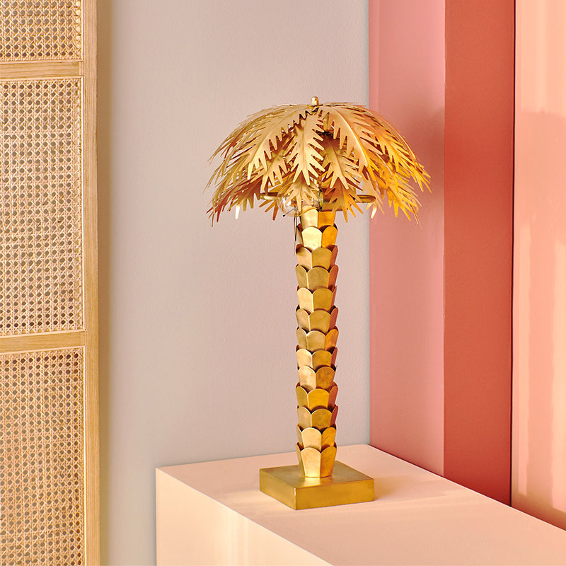 HK Living Brass Palm Table Lamp