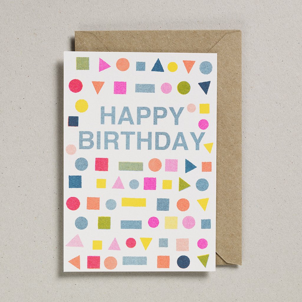 Petra Boase Riso Shapes Happy Birthday Kids' Birthday Card