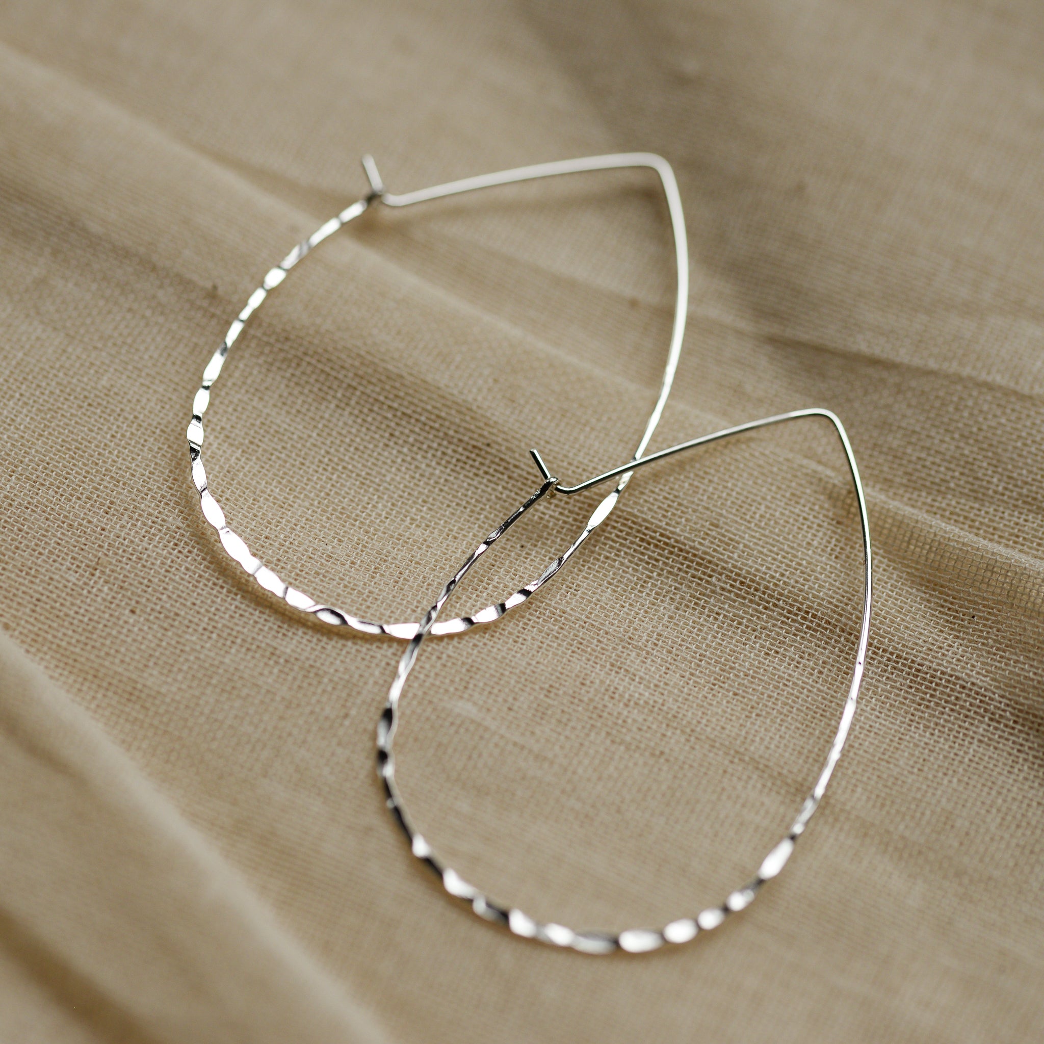 Fabia Silver Plated Oval Hoop Earrings