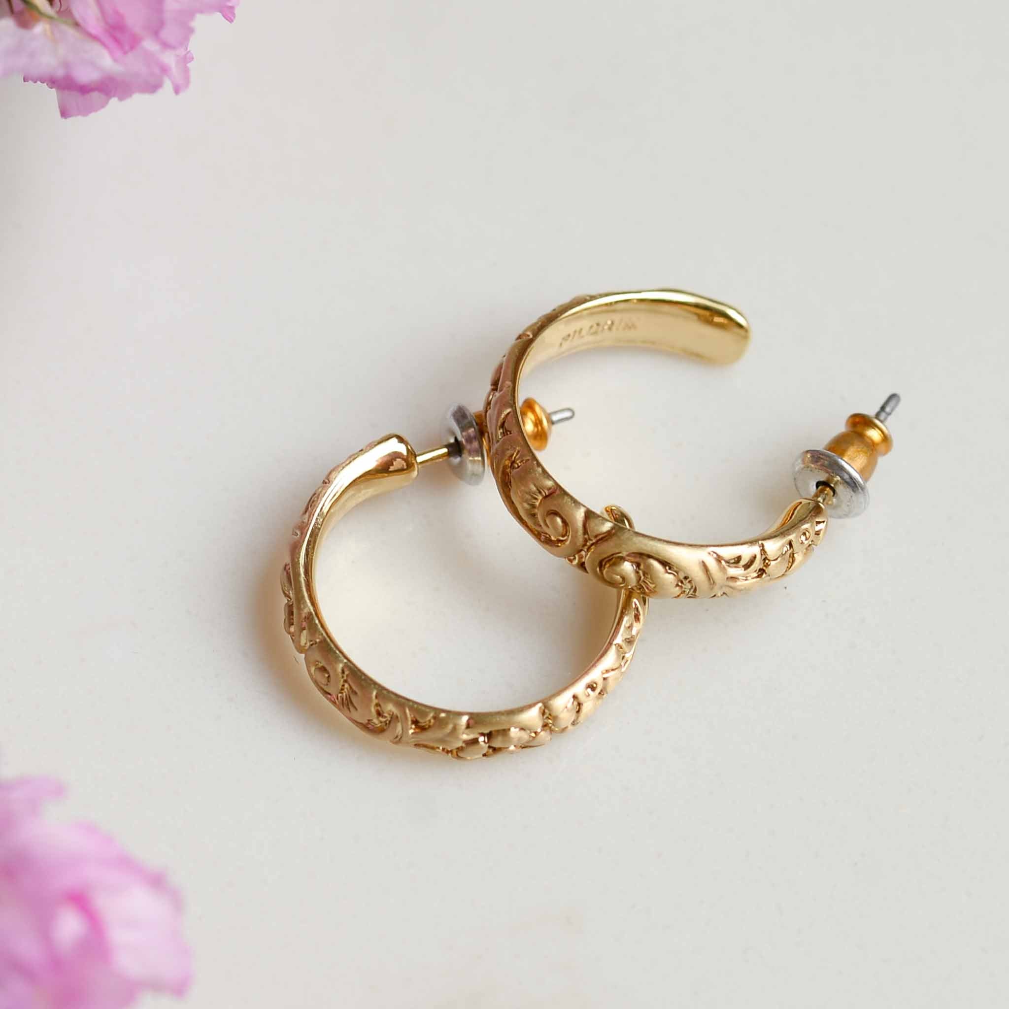 Pilgrim Blair Medium Hoop Earring in Gold