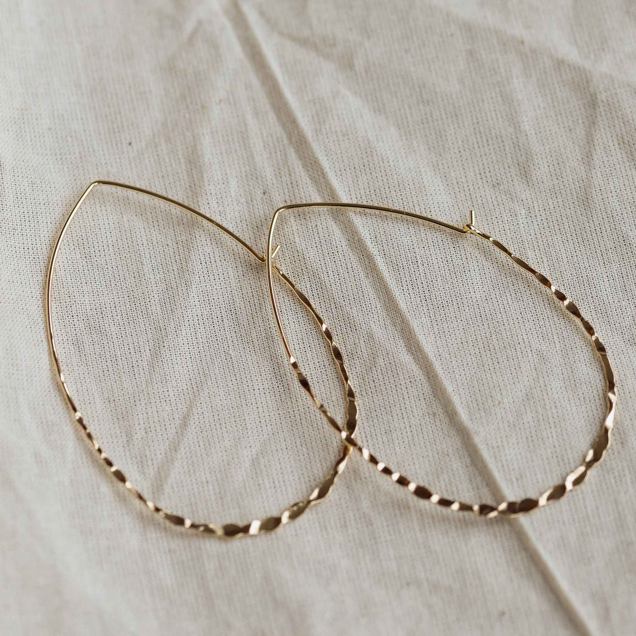 Fabia Gold Plated Oval Hoop Earrings