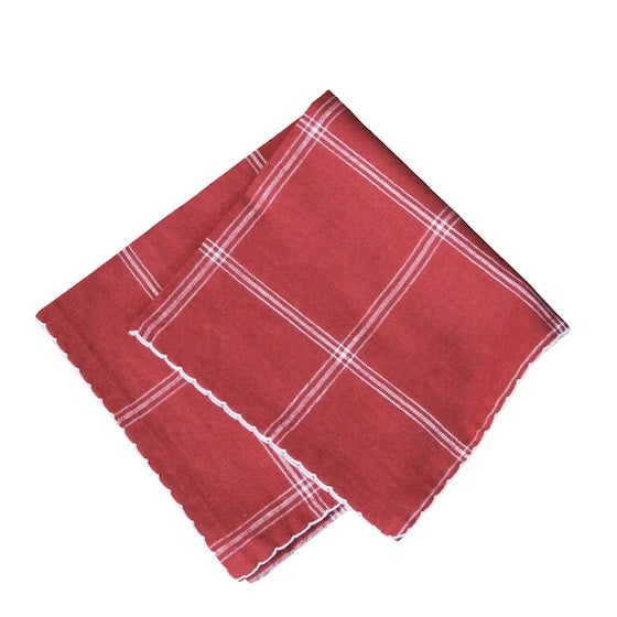 Napkin Alma Check / Red and White