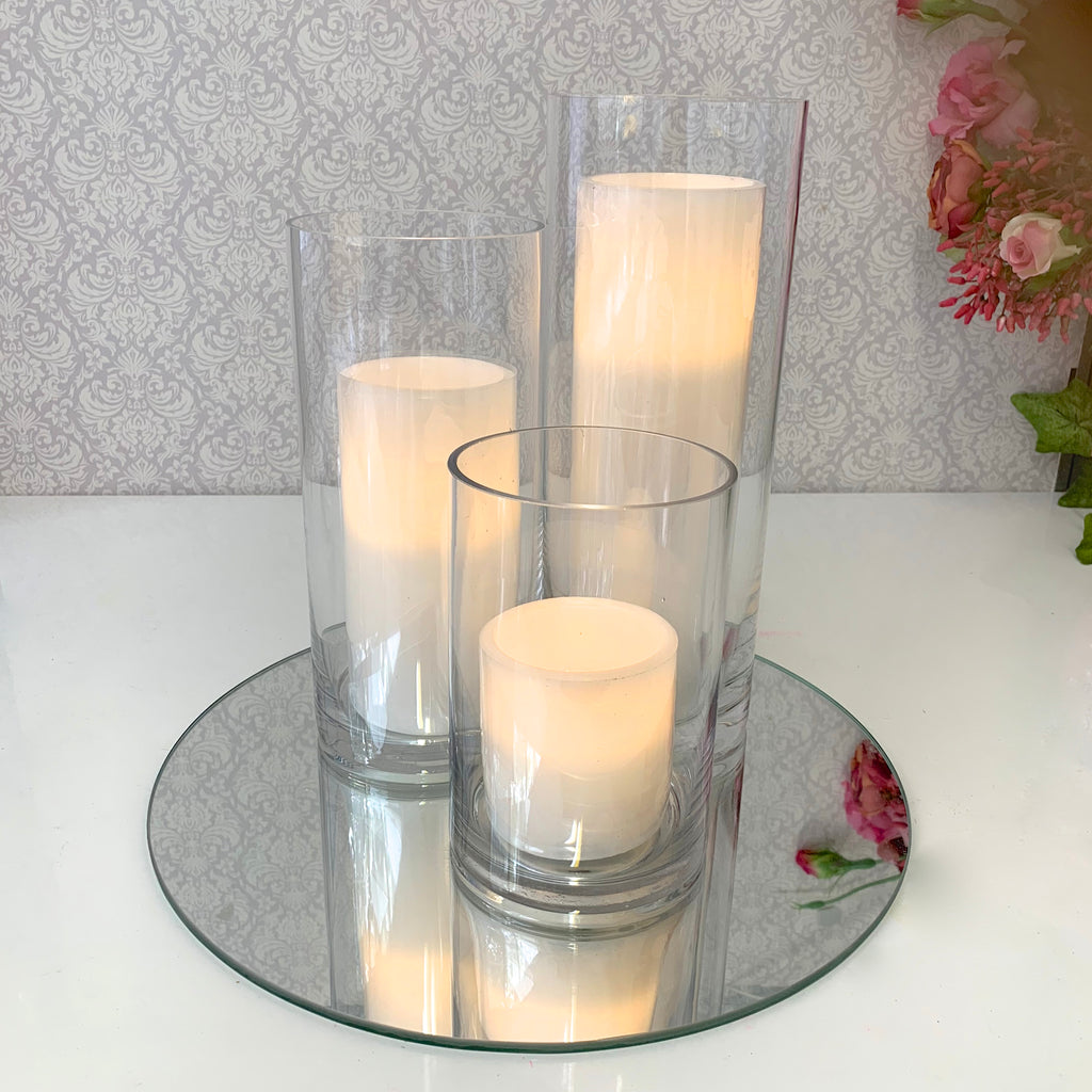 Glass Cylinder Vases Set Of 3 Party Plaza Event Supplies