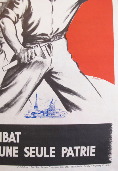 1940-1945 Original French WWII Poster, Un Seul Combat Pour Une Seule P ...