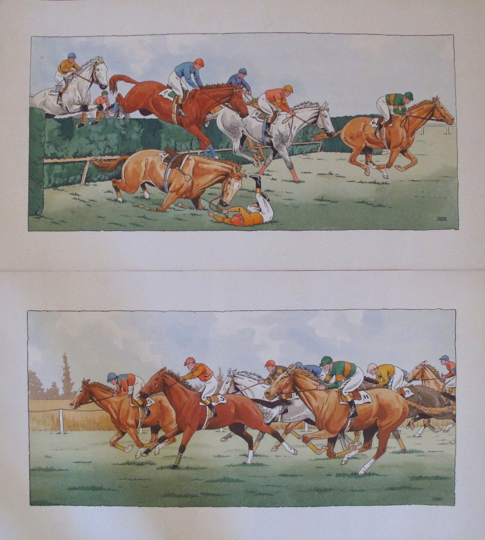 1920s - 1930s Vintage French Art Deco Equestrian Posters, Horse