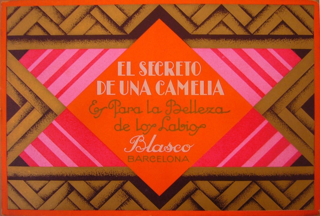 1920 Spanish Art Deco Label, El Secreto De Una Camelia Advertisement –  L'Affichiste