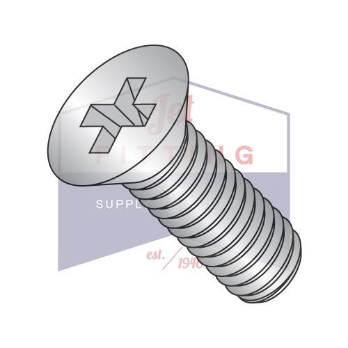 8-32X7/8  Phillips Flat Machine Screw Fully Threaded 18 8 Stainless Steel