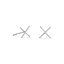 Load image into Gallery viewer, Rhodium Plated &#39;X&#39; Stud Earrings - SoMag2
