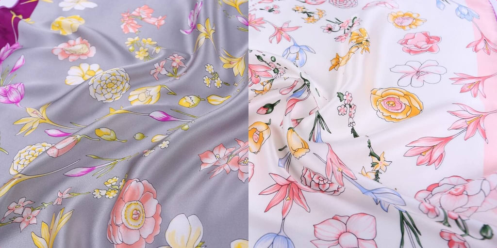 vshine silk and shine heavy weight silk scarves spring bloom