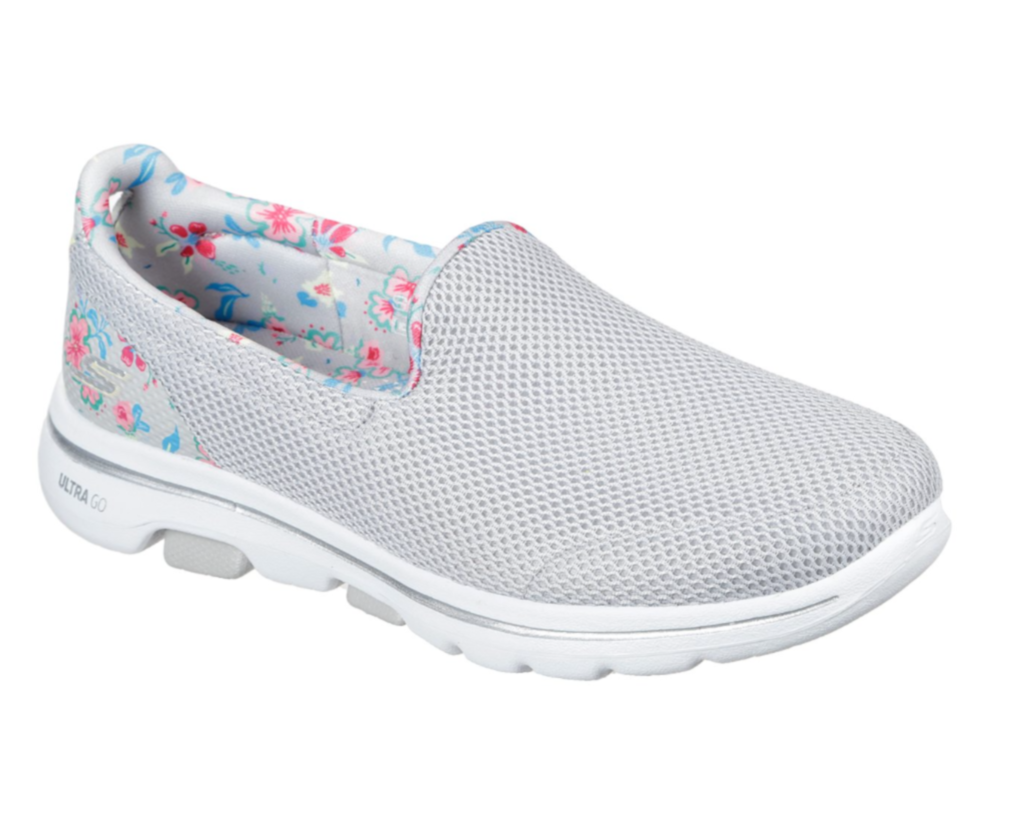 skechers go walk 5 flowery air mesh slip on trainer