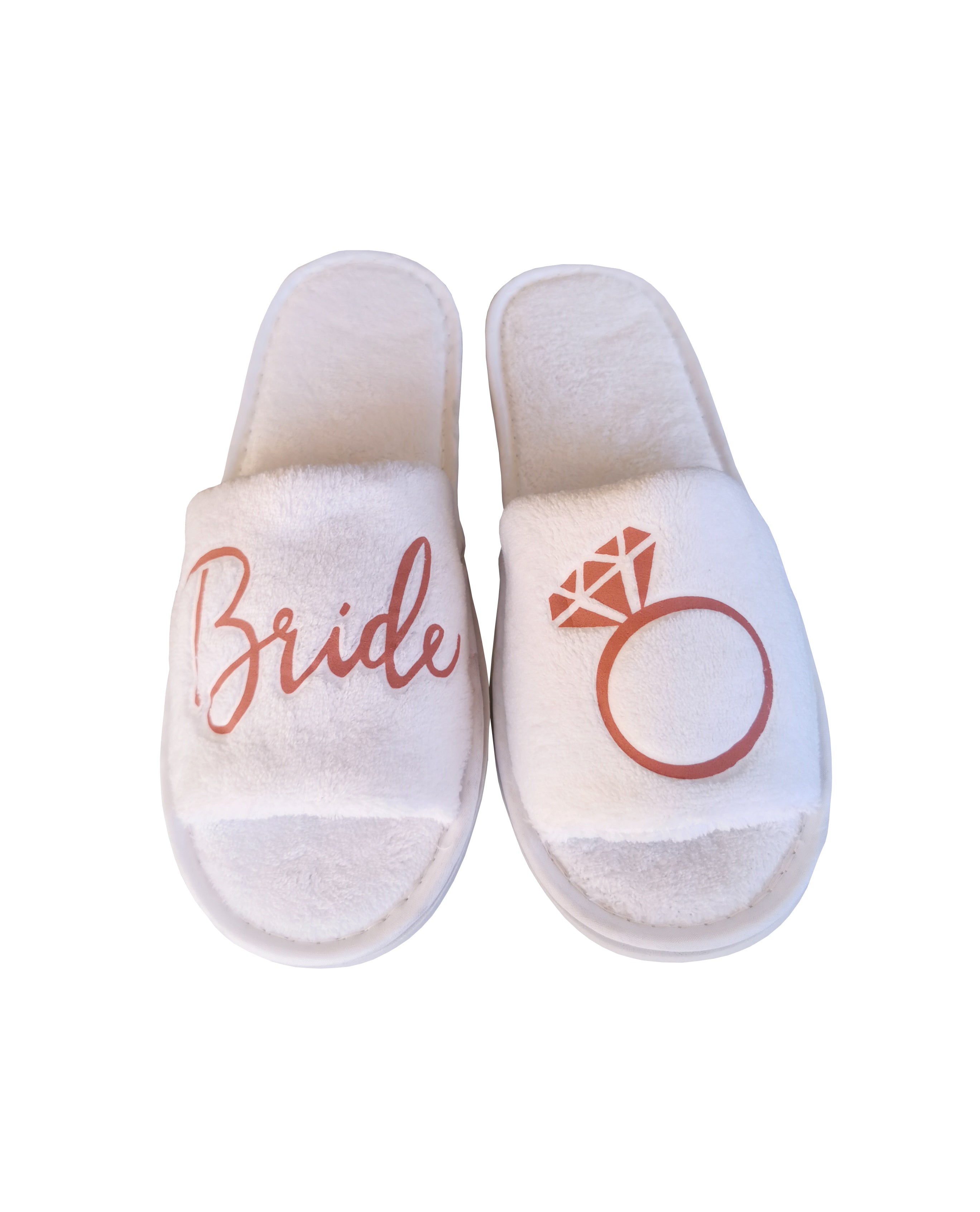 bride slippers rose gold